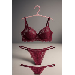 Elegant Lace Bra & Thong Set