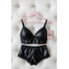 Leather-Look Bralette & Shorts Set