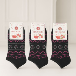 Chaussettes Femme Noires à Motifs Ethniques SEN SOCKS
