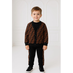 Ensemble Noir à Motifs pour Garçon