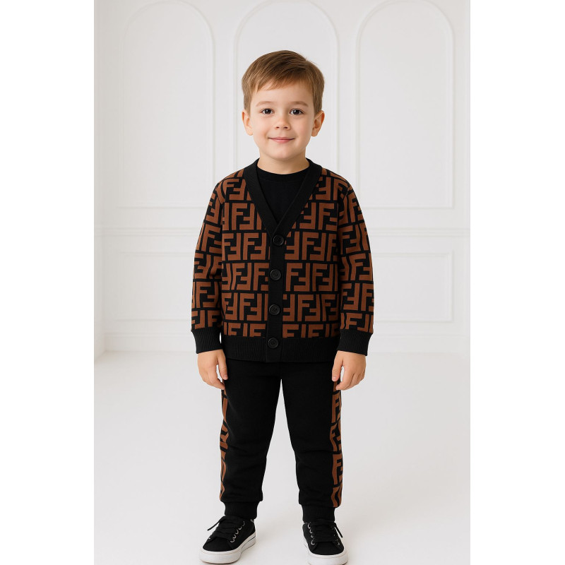 Boys’ Patterned Black Outfit