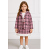 Ensemble Fille Veste & Jupe à Carreaux Roses