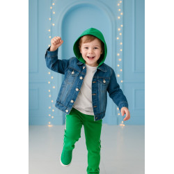Ensemble Veste en Jean & Pantalon Vert Garçon