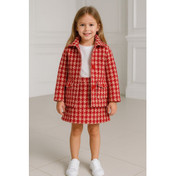 Girls' Red Patterned 3-Piece Set