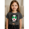 Ensemble Fille Veste en Similicuir & T-shirt Court Imprimé