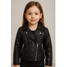 Girls' Faux Leather Jacket & Graphic Crop T-Shirt Set
