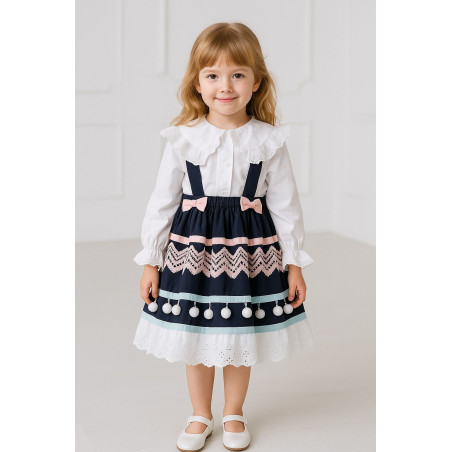 Ensemble Fille Chemisier & Robe Bretelles