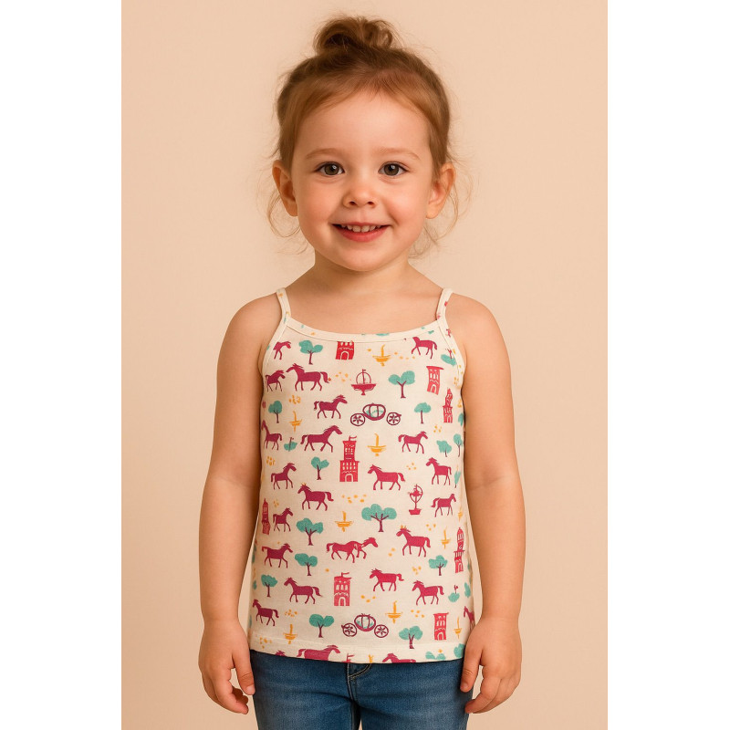 Débardeur Fille à Fleurs en Coton Débardeur Fille à Fleurs en Coton