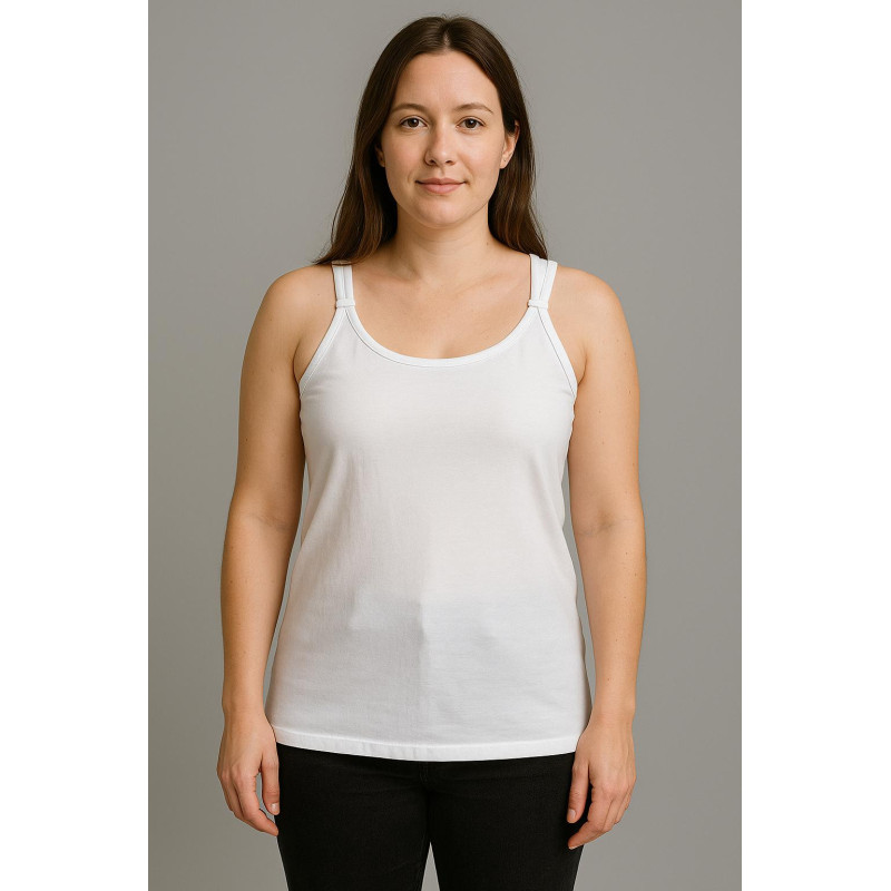 Débardeur Femme en Coton à Bretelles Larges Débardeur Femme en Coton à Bretelles Larges