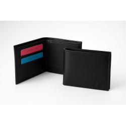 JS Men’s Black Leather Wallet – Sleek & Minimalist Design